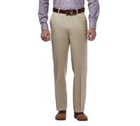 Haggar Herren Premium Freizeithose mit Flacher Vorderseite, Bügelfrei, Klassische Passform, Khaki, Normale Größen Lssige Hose, 38W / 29L
