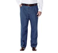 Haggar Lässige Denim-Hose für Herren, Klassische Passform, Normale und große Größen, Light Stone 01, 44W / 34L