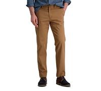 Haggar Life Herren-Chinohose, Flache Vorderseite, gerader Schnitt, Khaki, Adobe, 40W / 30L
