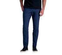 Haggar Life Herren Flexhose, schmale Passform, Flache Vorderseite, Khaki, Marineblau, 32W / 30L