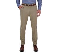 Haggar mens Premium Comfort Slim Fit Flat Front Dress Pants, Medium Khaki, 38W x 32L US