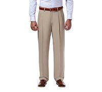 Haggar Mynx Gabardine Herren-Kleiderhose mit verdeckter, erweiterbarer Taille - Beige - 42W / 32L