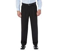 Haggar Mynx Gabardine Herren-Kleiderhose mit verdeckter, erweiterbarer Taille - Schwarz - 44W / 30L