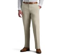 Haggar Premium-Herrenhose, bügelfrei, Klassische Passform, Flache Vorderseite, Freizeithose (Normale und große Größen), Sand, 40W / 32L