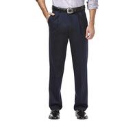 Haggar Premium No Iron Stretch Classic Fit Pleated Pants Dark Navy 38x31