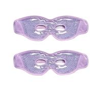 HAGJII 2 Stück Gel-Augenmaske Kühlend Mit Augenausschnitten, Cooling Eye Mask Gegen Geschwollene Augen, Wiederverwendbare Kalt-Und Warmkompresse-Schlafmaske(Purple,Light colored beads)