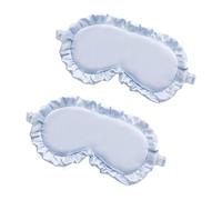 HAGJII 2 Stück Satin-Schlafmaske Seide Für Seitenschläfer Mit Spitzenbesatz, Weiche, Glatte Augenmaske, Tragbare Schlafbrille Für Frauen Lichtblockierende(Light blue)