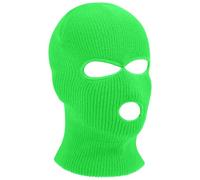HAGOT 1PCS Balaclava, 3-Loch Sturmmaske, Gestrickte Sturmhaube, Skimütze für Motorrad und Fahrrad, Multifunktionsmaske, Fluoreszierendes Grün