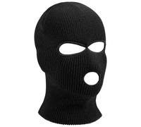 HAGOT 1PCS Balaclava, 3-Loch Sturmmaske, Gestrickte Sturmhaube, Skimütze für Motorrad und Fahrrad, Multifunktionsmaske, Schwarz