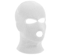 HAGOT 1PCS Balaclava, 3-Loch Sturmmaske, Gestrickte Sturmhaube, Skimütze für Motorrad und Fahrrad, Multifunktionsmaske, Weiß