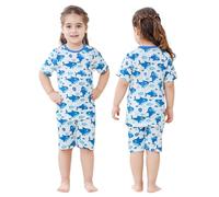 HAHASHOW Schlafanzug Jungen Kurz Sommer Bambus 2-8 Jahre | Bekleidungssets für Mädchen，T-shirt und Shorts，Bequem und atmungsaktiv，Maschinenwaschbar，Weich und hautfreundlich