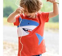 Hai Aufnäher Shirt kurzarm rot 98