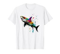 Hai-Farbspritzer Ocean Shark Splatter Art Design T-Shirt