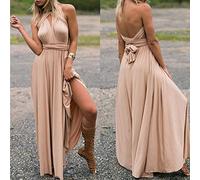 HAIBI Damen Kleidsexy Damen Multiway Wrap Convertible Dress Bandage Lange Kleider Party Brautjungfern Infinity Robe,Schwarz,M