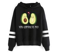 HAIBI Langarmshirts Für Damen，Hoodie Print Avocado Sweatshirt Kleidung Langarm Mode Pullover Mit Kapuze Kawaii Damen Herbst Tops,Weiß,M