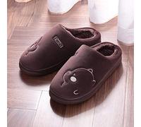 HAIBI Winter Pantoffeln Süße Cartoon Bär Katze Winter Frauen Männer Hausschuhe Damen Hausschuhe Hausschuhe Warm Indoor Haus Schuhe Für Liebhaber, Bär Kaffee, 41