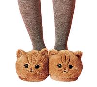 HAIBI Winter Pantoffeln Süße Plüsch Kätzchen Weiche Tier Katze Frauen Plüsch Hausschuhe Damen Haus Schlafzimmer Hausschuhe, Runde Augen, 7
