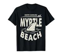 Haifischflosse und Surfbrett Myrtle Beach South Carolina Vacation T-Shirt