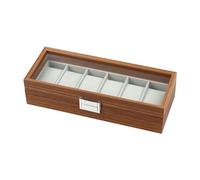 Hailong Ming Uhrenbox Organizer, Schmuckvitrine, 6 Fächer, Luxuriöse Holz Uhrenbox für Damen Und Herren, Uhren, Halskette, Armband, Ohrringe