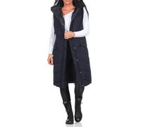 Hailys Damen 3/4-lange Steppweste Ch44arlotte mit Kapuze NX-PO2103013 Navy S