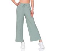 Hailys Damen 3/4 Plissee Stoffhose knöchellange Damenhose weites Bein Lo44retta NK-PO2206061-1 Soft Sage XL