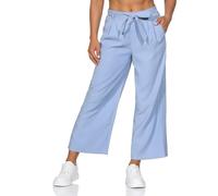 Hailys Damen 3/4 Stoffhose Culotte Weites Bein Elegante Sommerhose knöchellang Ci44na YS-PO2411021 Lblue M