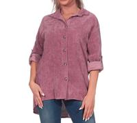 Hailys Damen Cordbluse Langarm Oversize mit Knopfleiste, Farben:Rosa, Größe:M