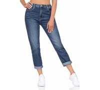 High-waist-Jeans HAILY’S "Modell: LG HW C JN Mirell", Damen, Gr. S (36), N-Gr, blau (dblau), Denim/Jeans, Obermaterial: 95% Baumwolle, 3% Polyester, 2% Elasthan, unifarben, feminin, weit, Jeans (37952