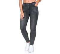 Hailys Damen High Waist Jeans Hose mit schmalem Bein Gl44ina VF-PO2409032 Black Washed M