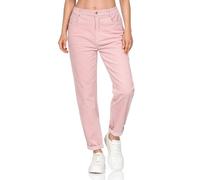Hailys Damen High Waist Mom Cordhose lässige Ankle Stoffhose knöchellang Mi44rell BOX-2501059 Rose XL