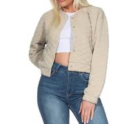 Hailys Damen Jacke Na44vina kurz gesteppt Stoffjacke Blouson XSHE-2406049 Beige L