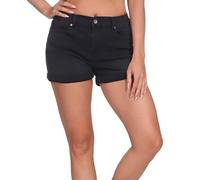 Hailys Damen Jeans Shorts Mi44rella Kurze Hose Bermuda mit Umschlag QI-TO2409109 Black Washed S