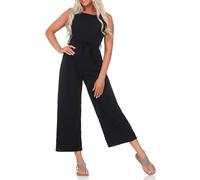 Hailys Damen Jumpsuit Ni44ra Overall Einteiler Romper 3/4-langes Bein Culotte JY-20696 Black S