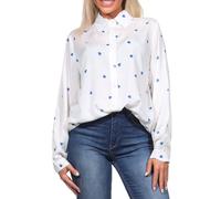 Hailys Damen Langarm Viskose Bluse Ki44su Damenbluse mit Herzen EMK-24055 White/Blue Hearts (1604013690) XS