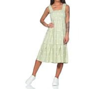 Hailys Damen Midi Kleid wadenlanges Trägerkleid Sommerkleid mit Blumenstickereien Ma44lin BAT-PO2502149 Lkhaki Flower L