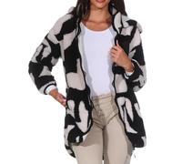 Hailys Damen Teddyfleece-Jacke Plüschjacke mit Kapuze Te44ddy FAN-PO2211055 Black Div XL