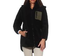 Kapuzenplüschjacke HAILY’S "LS P JK Te44ddy", Damen, Gr. L, schwarz, Plüsch, Obermaterial: 100% Polyester, unifarben, Po-bedeckend, Jacken, abgerundeter Saum, hinten etwas länger als vorn (76456914-L)