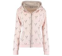 Hailys Damen Trachten Sweatjacke Ha44ni Zip-Hoody Oktoberfest mit Hirsch-Print JIA-2209081madl Rose Marl XS