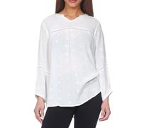 Hailys Damen Viskose Bluse Langarm mit floraler Stickerei leichte Sommerbluse Boho Tunika Sc44hiffli Ebb-PO2308025C-A Offwhite XS