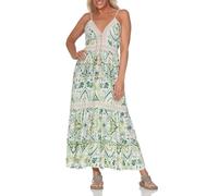 Hailys Damen Viskose Maxi-Kleid Si44a langes Trägerkleid mit Alloverprint JUS-22533 Offwhite Div (8027) S