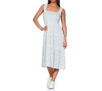 Hailys Damen Viskose Midi Kleid Trägerkleid wadenlang Sommerkleid mit Blumen-Muster Ma44cy YS-PO2206059-1 Offwhite Flower M