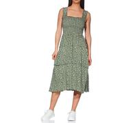 Hailys Damen Viskose Midi Kleid Trägerkleid wadenlang Sommerkleid mit Herzchen-Muster Ma44cy YS-PO2206059-1 Lkhaki Heart XL