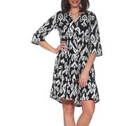 Hailys Damen Viskose Mini Kleid Tunika Lu44ana 3/4-Arm mit Alloverprint WIN-2404070 Black Div (7588) M