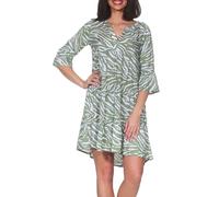 Hailys Damen Viskose Mini Kleid Tunika Lu44ana 3/4-Arm mit Animalprint WIN-2404070 Khaki Zebra (7589) L