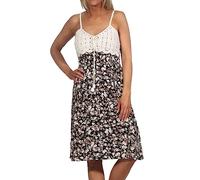 Hailys Damen Viskose Träger-Kleid Ka44na mit Häkelspitze und Blumenprint HF-1808047 Black Flower L