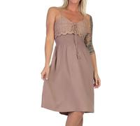 Hailys Damen Viskose Träger-Kleid mit Häkelspitze Ka44na HF-PO1808047 Taupe XS