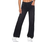 Hailys Damen Wide Leg Jeans High Waist Stretch Jeanshose mit hohem Bund weites Bein Mi44rall KAX-2410001 Black S