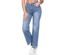 Hailys Damen Wide Leg Jeans Hose 7/8 Jeanshose mit weitem Bein Ju44lina KAX-PO2303049-A MBlue XS
