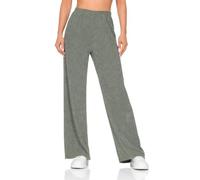 Hailys Damen Wide Leg Stoffhose Lange Sommerhose mit weitem Bein Crinkle-Effekt St44ella LWI-PO2502152 LKhaki M
