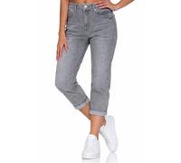 Hailys Damen High Waist Ankle Mom Jeans Mi44rell knöchellange Jeanshose KAX-2102057-1A Grey XL